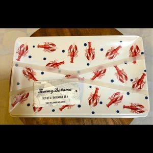 New. Tommy Bahama Melamine Lobster Plates 4